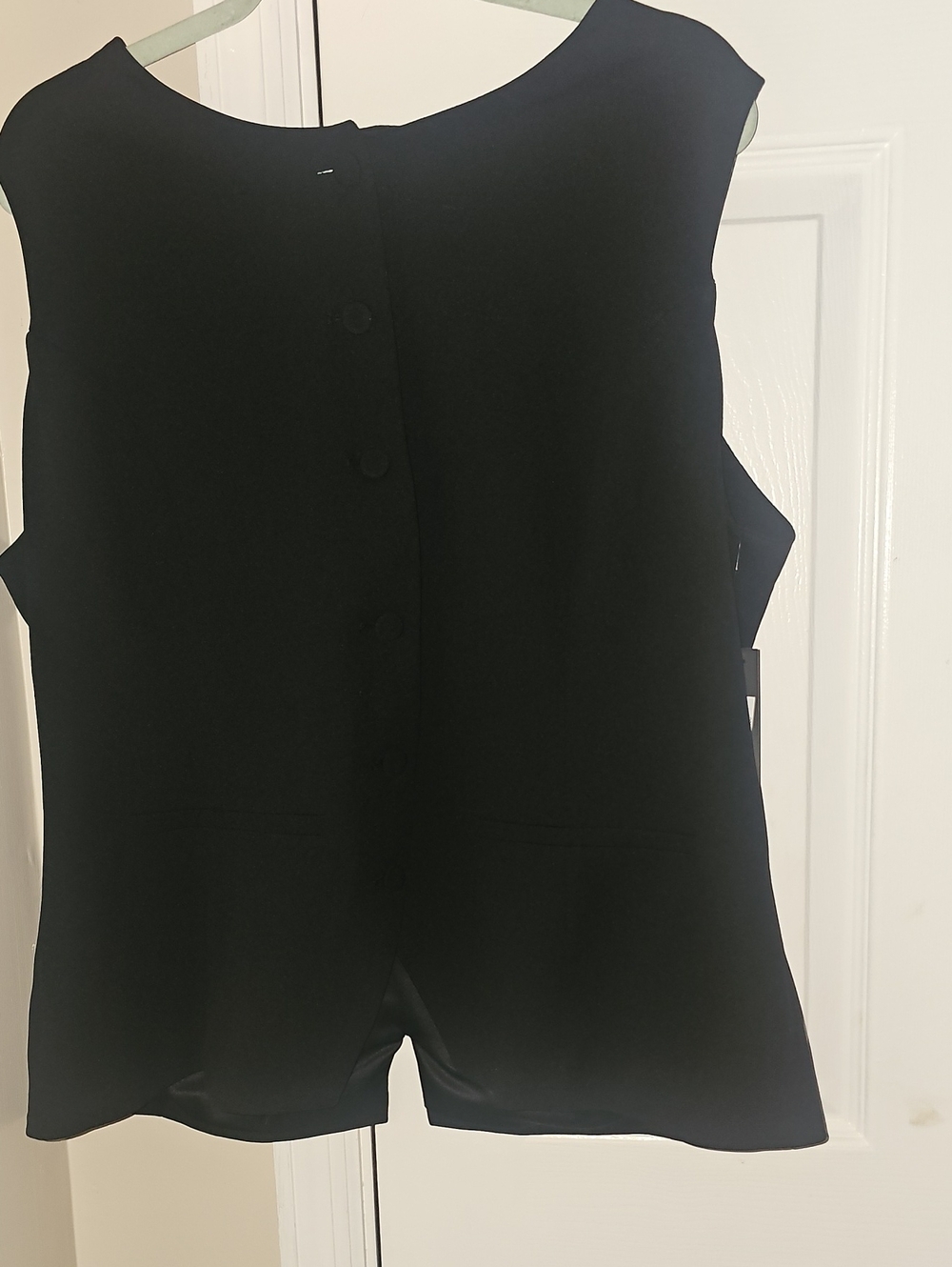Women's Sleeveless Black Vest - Tailored Minimalist Style